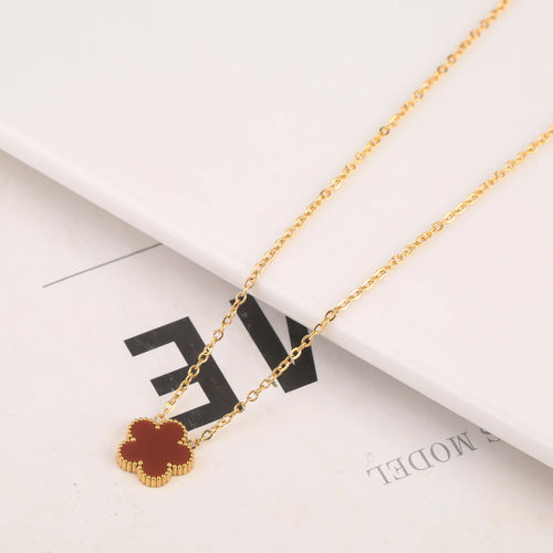 Gold Plated Stainless Steel Set Plum Blossom Plant Five Leaf Flower
