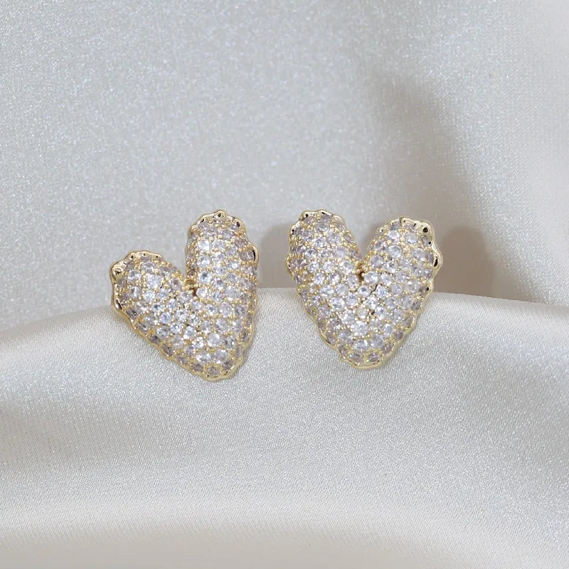 Jewelery Exquisite Luxurious Full Zircon Heart