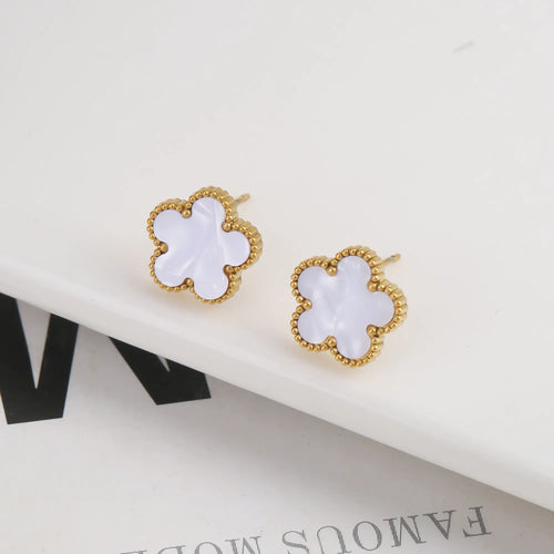Gold Plated Stainless Steel Set Plum Blossom Plant Five Leaf Flower