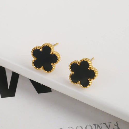 Gold Plated Stainless Steel Set Plum Blossom Plant Five Leaf Flower