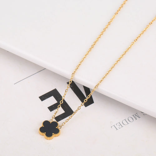 Gold Plated Stainless Steel Set Plum Blossom Plant Five Leaf Flower