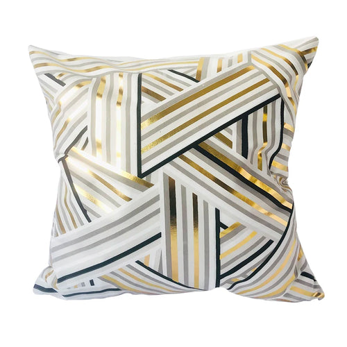 Bronzing Geometric Cushion Cover Plaid