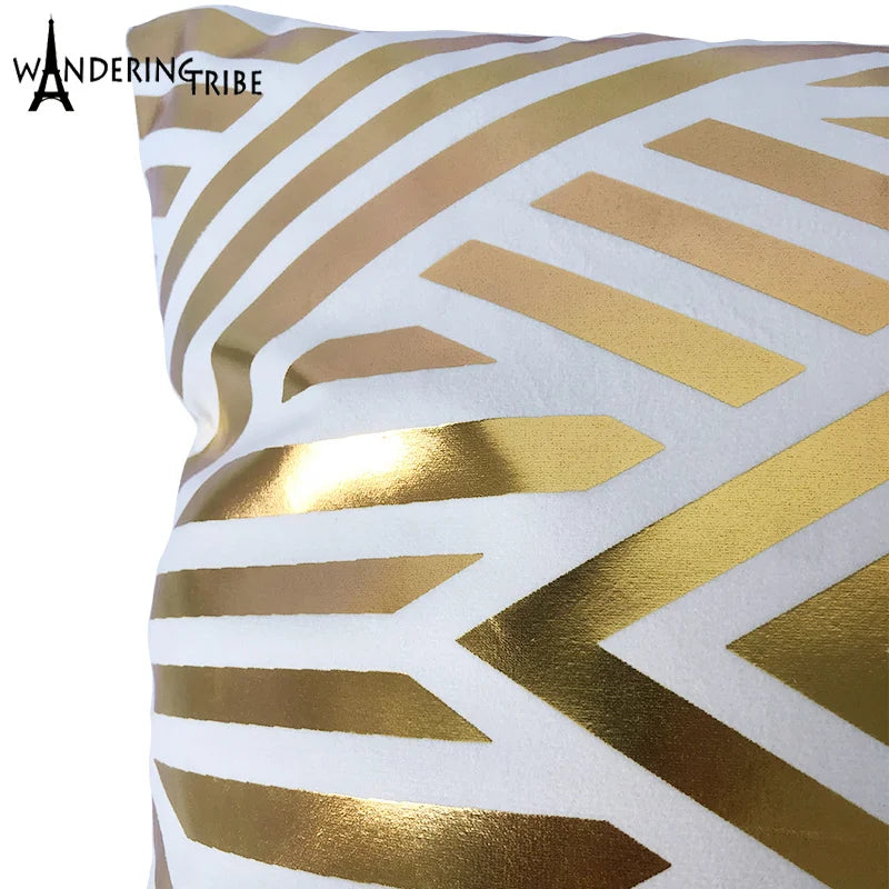 Bronzing Geometric Cushion Cover Plaid