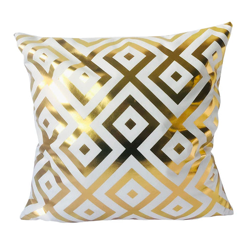 Bronzing Geometric Cushion Cover Plaid