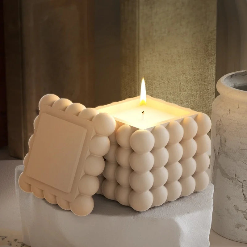 3D Bubble Cube Candle