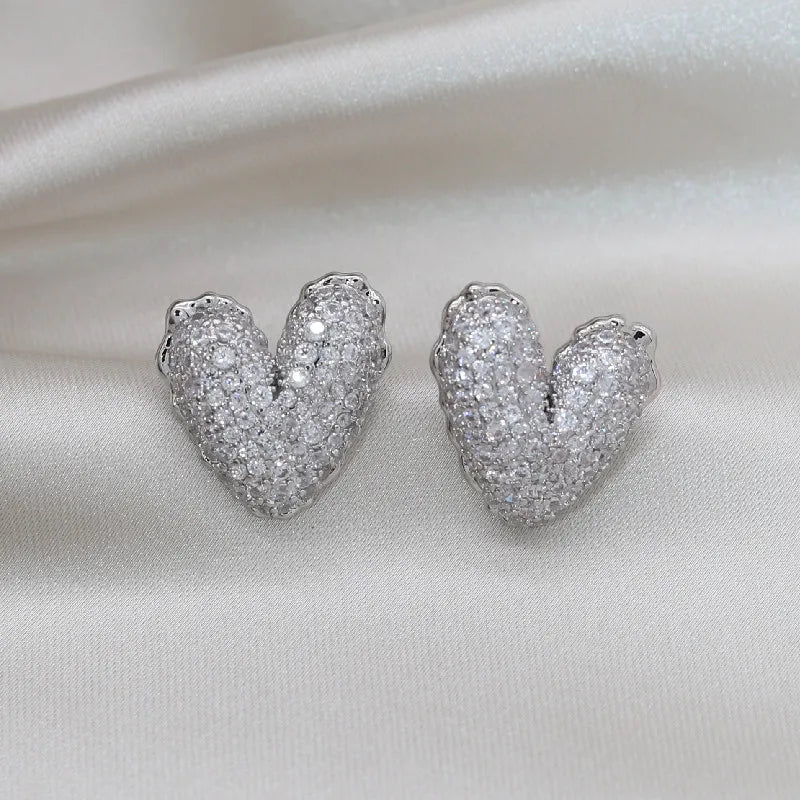 Jewelery Exquisite Luxurious Full Zircon Heart