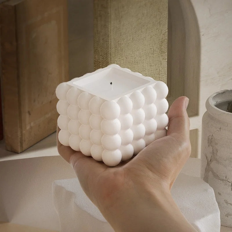 3D Bubble Cube Candle