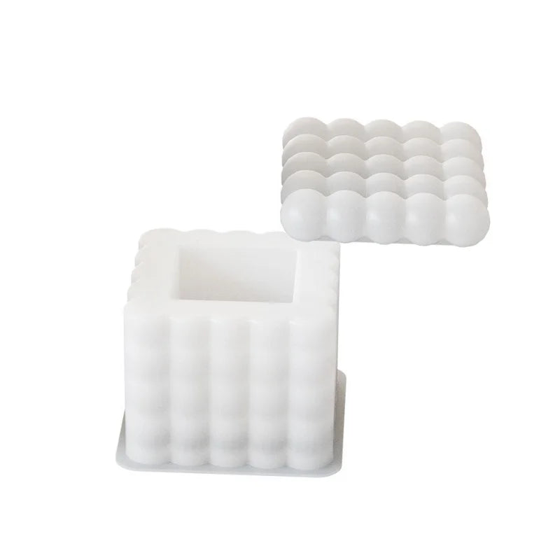 3D Bubble Cube Candle